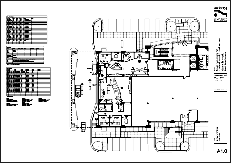 architectural drawing of the floor plan of a bank