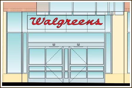 rendering of a walgreens entrance